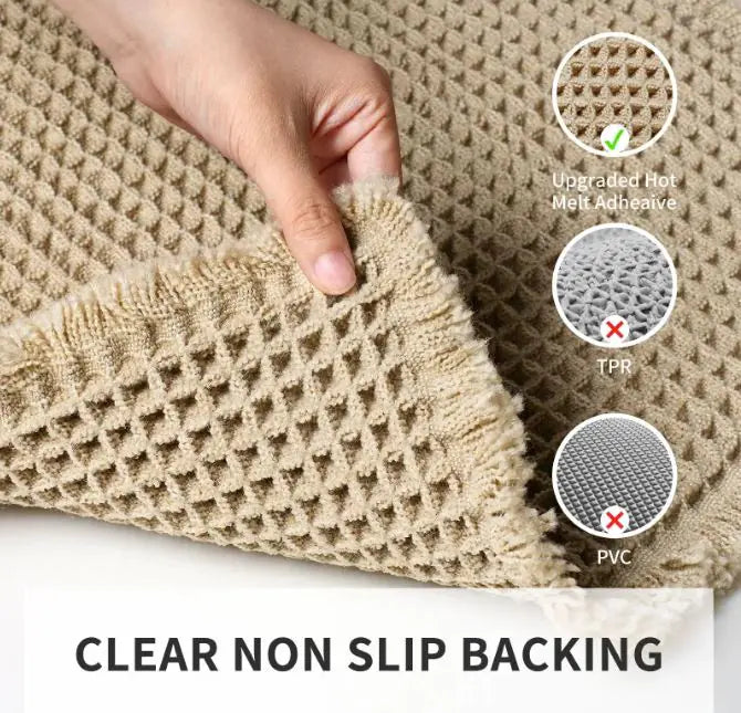 Home Fashion Waffle Bathroom Door Absorbent Carpet