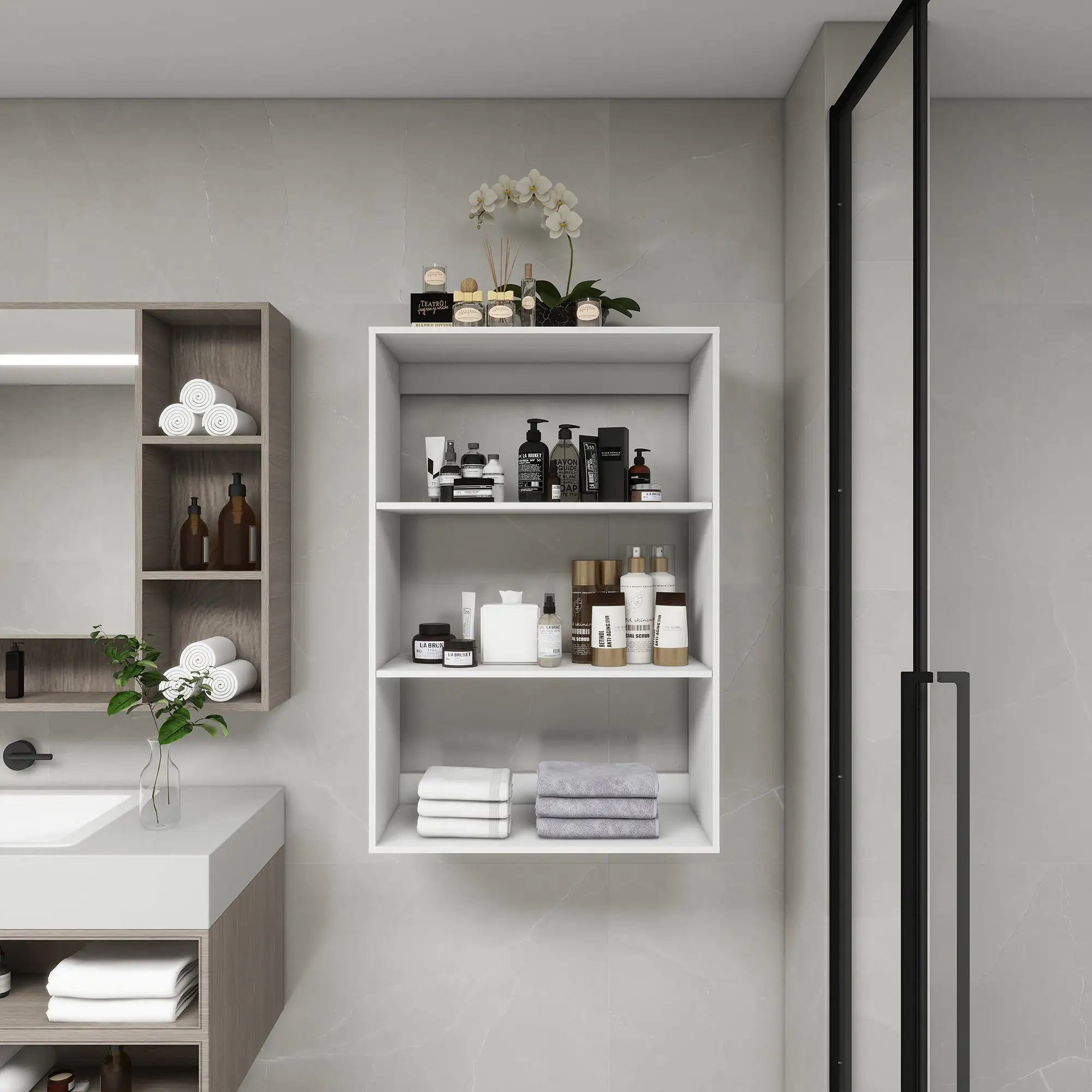 B4 Bathroom colset shelves Wood Modular